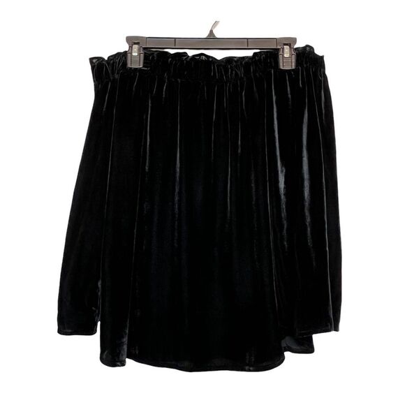 J. Crew Black Velvet Off the Shoulder Blouse XS - Picture 2 of 6